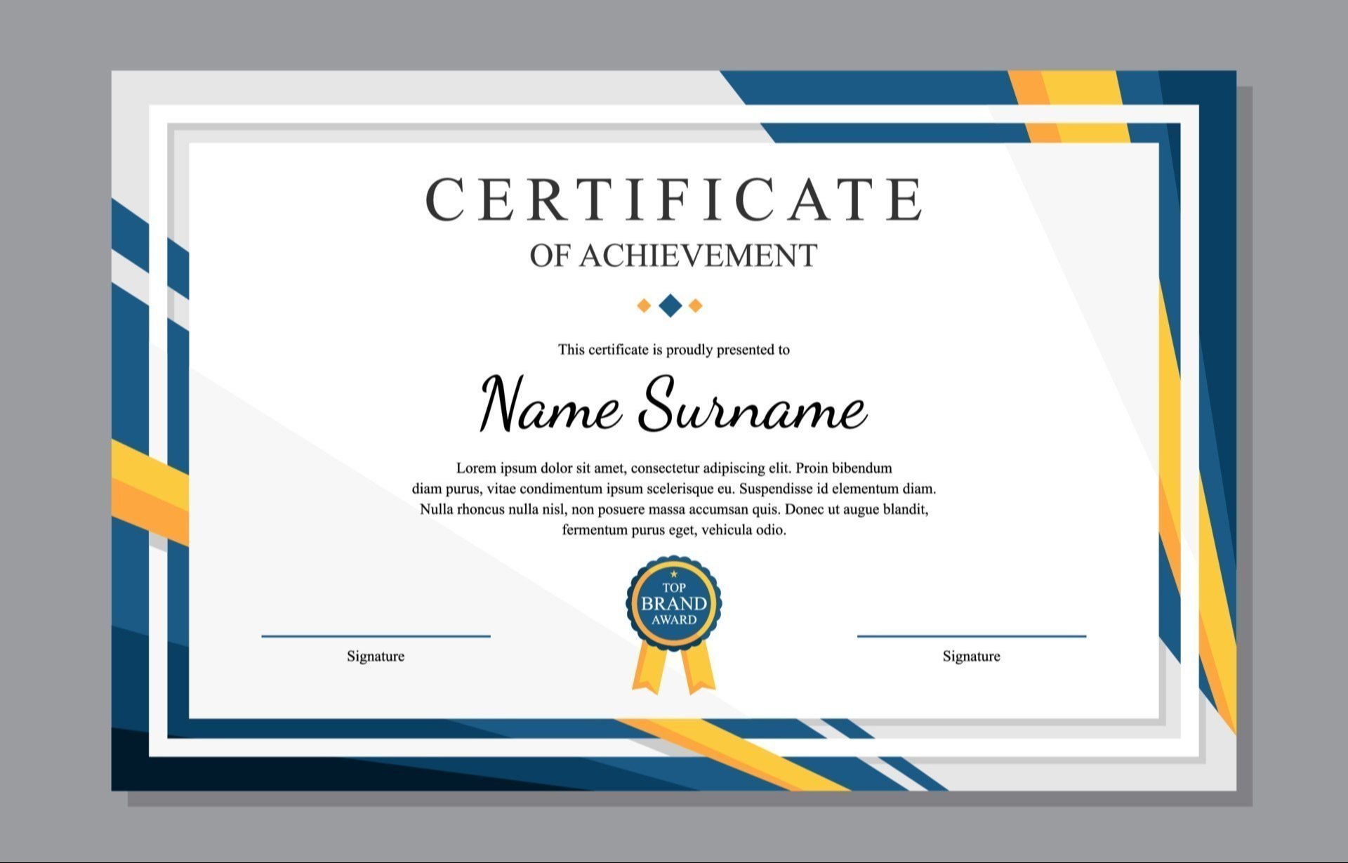 Corporate Brochure Certificate